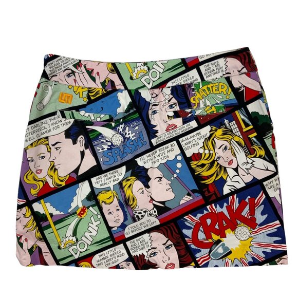 Loudmouth Ladies Golf Shank Skort 8 Comic Strip Golfer Pickleball - Picture 12 of 13